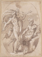 C 065
<br/>
Apollo en Marsyas, in een ovaal
<br/>
<em>Parmigianino (1503-1540) - kopie naar</em>